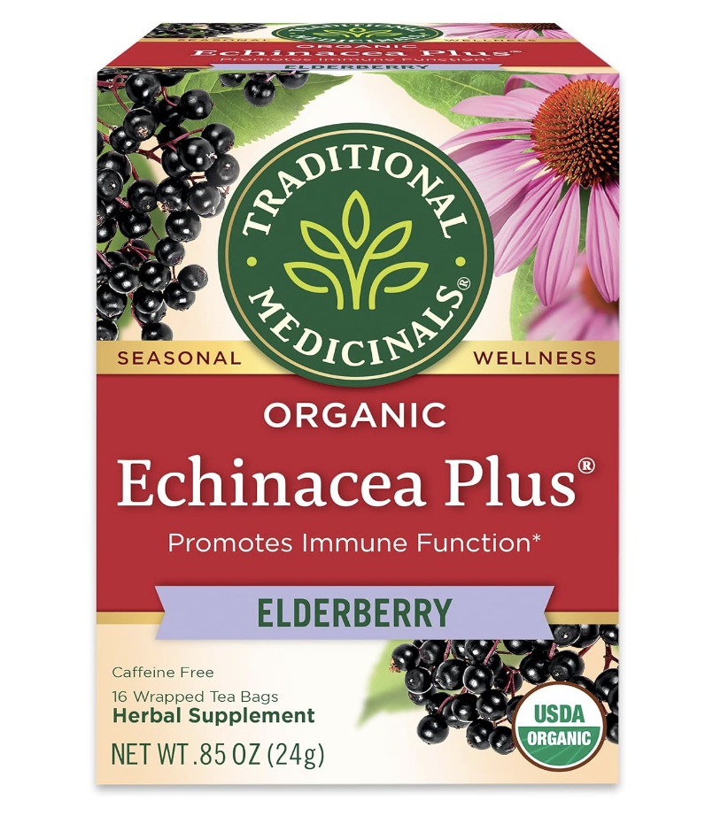 Traditional Medicinals Organic Echinacea Plus, one of the best teas for a sore throat